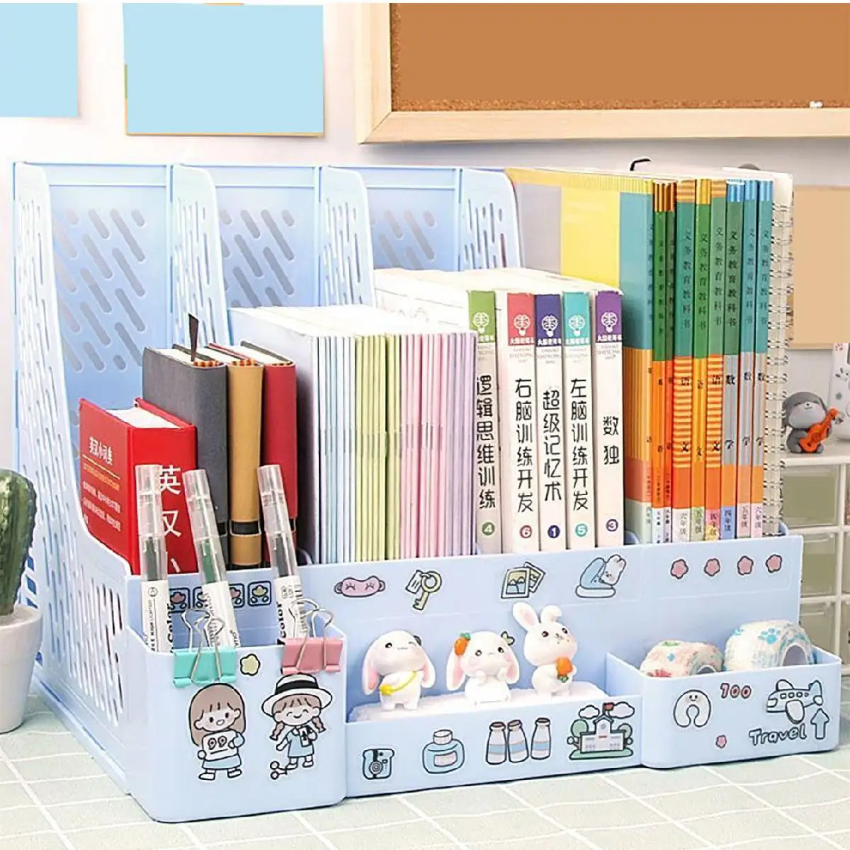 Multi-color file rack folder storage box desktop file box multi-functional file basket multi-layer shelf office bookshelf