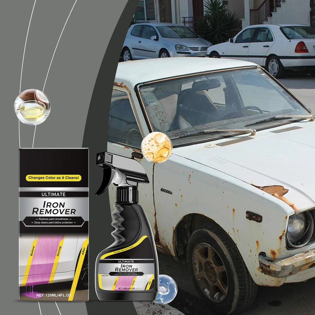 Car Rust Remover Car Wheel Care Quick Remover Car Exhaust Pipe Rust Removal Spray Clean Metal Iron Powder Stains