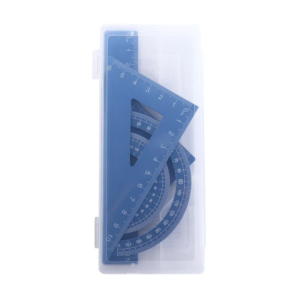Durable Geometry Office Measurement Compass Aluminium Ruler Set Examination Stationery Drafting Supplies Metal Rulers