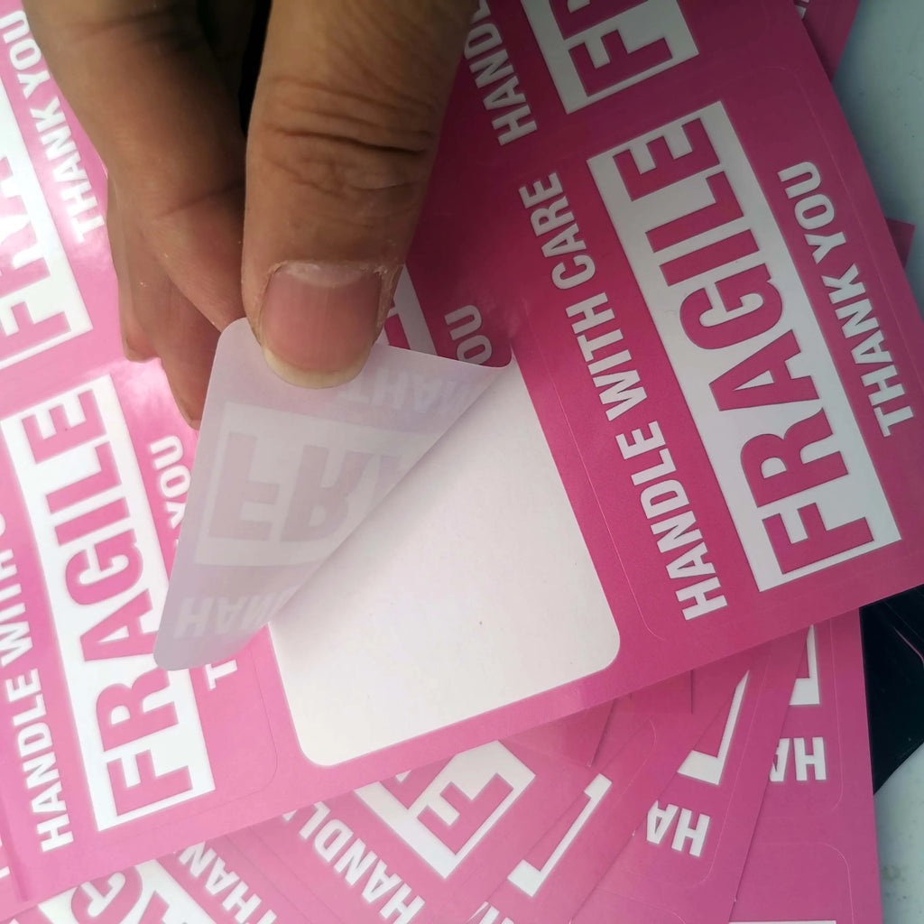60 Pcs Black Pink 2" x 3" Fragile Stickers for Shipping and Moving "Please Handle with Care " Warning Stickers Fragile Labels