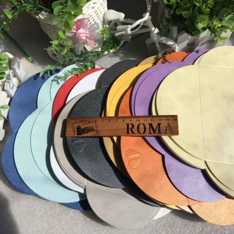 20pcs Colored pearlescent Envelope Thick Cardboard Small Foldable DIY Paper Envelopes Self Locking Buckle Letter Gift Card Cover