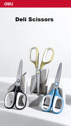 Deli Anti Stick Anti Rust Scissors School Stainless Steel Scissors Home Office DIY Handicraft Made Tools Stationery Scissors