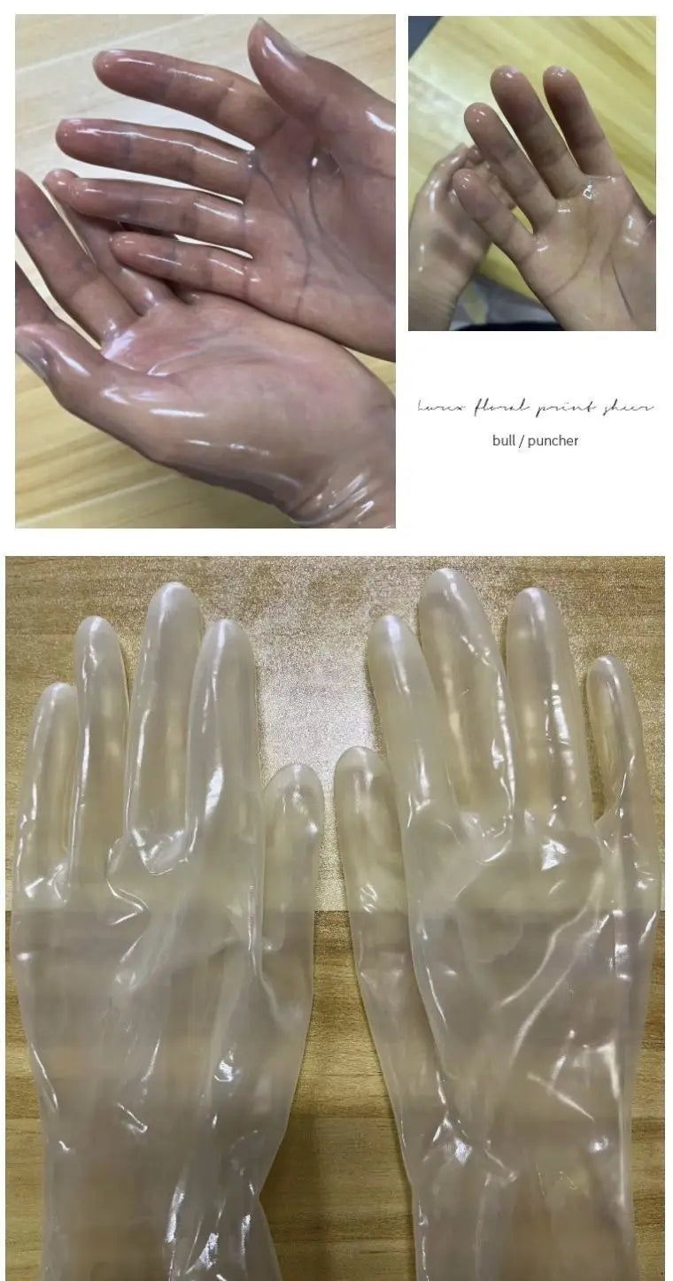 Latex Gloves Ultra-thin Transparent Rubber Finger Gloves Adult Unisex Sexy Lingerie Accessories High Elasticity Tight Fitting