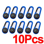 Outdoor Compass Carabiner Mini Camping Keychain Mountaineering Hiking Backpack Buckle with Compass Survival Children Gifts