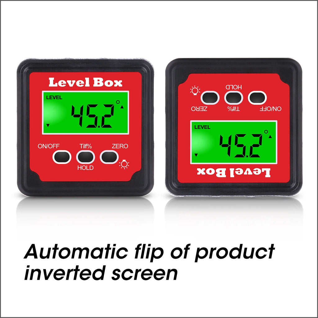 4x90 Degree Precision Digital Bevel Angle Protractor Digital Inclinometer Level Box Bevel Box with Magnet Base