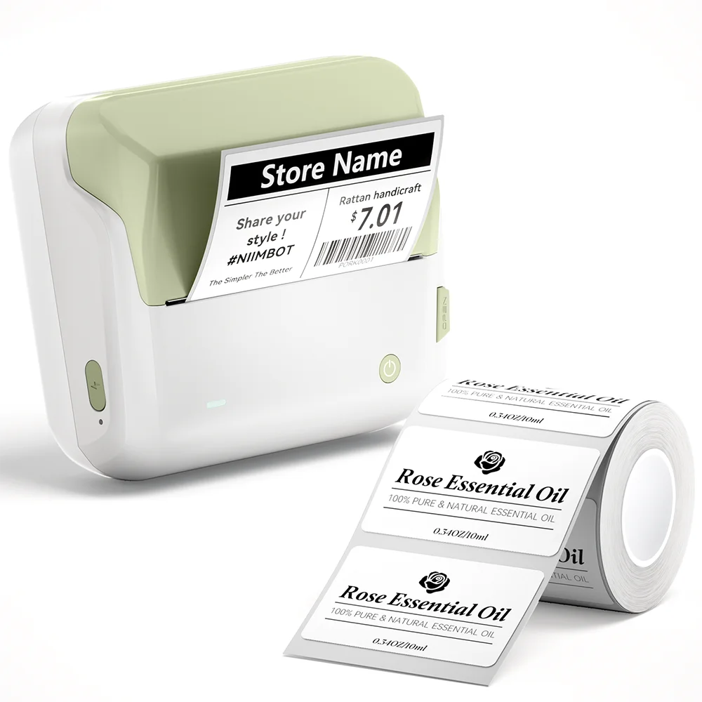 Niimbot B4 Thermal Label Printer Large Size 20-110mmm Print Width Label Sitcker Machine Shipping Label Business Office Use