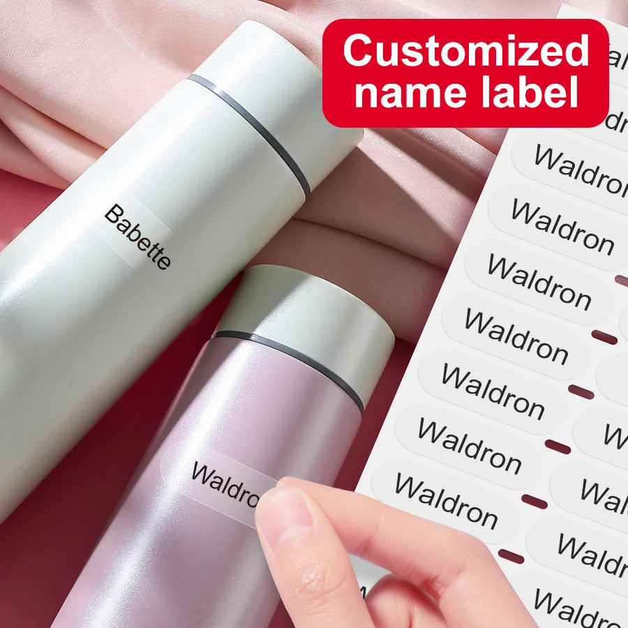 Personalized School Waterproof Stickers-Custom Name Labels for Kids, Multilingual DIY Crafts & Sports Bottle Tags