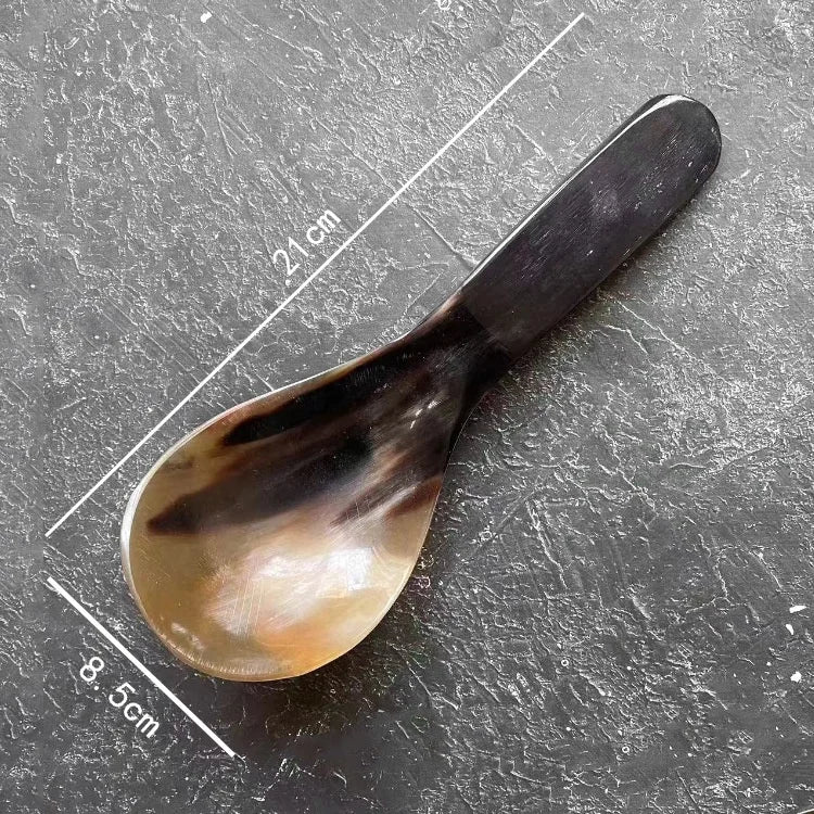 14-21cm Kitchen Water Buffalo Horn Spoon Exquisite Western Cuisine Spoon Creative Dessert Spoon Long Handled Spoon Horn Products