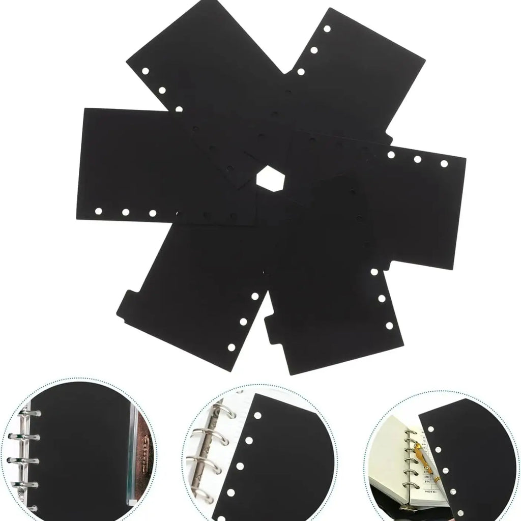 A5/A6 6 Sheets Binder Paper Dividers Page Dividers Notebook Dividers Binder Tabs Dividers Plastic Tabs Dividers Tabs for Binder