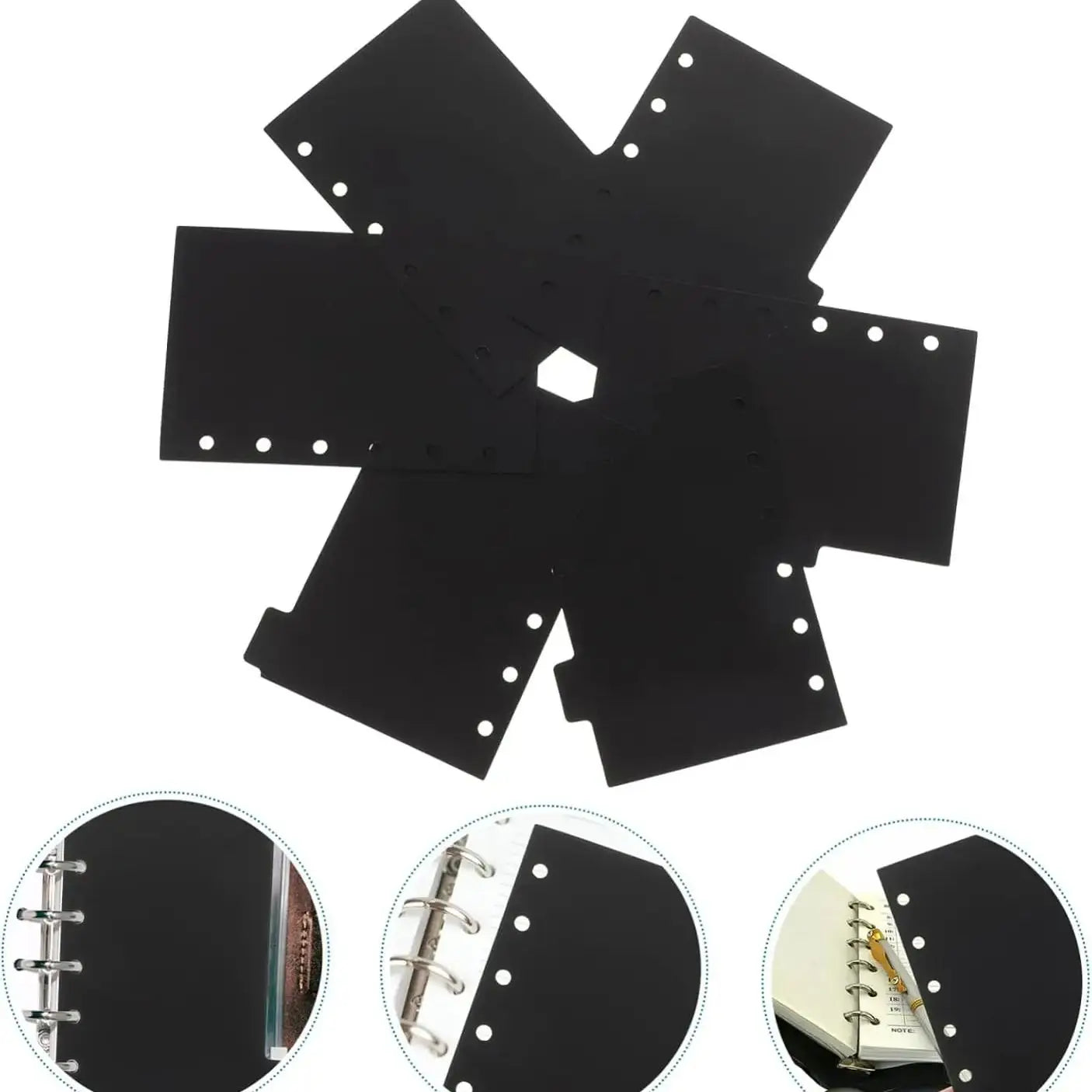 A5/A6 6 Sheets Binder Paper Dividers Page Dividers Notebook Dividers Binder Tabs Dividers Plastic Tabs Dividers Tabs for Binder