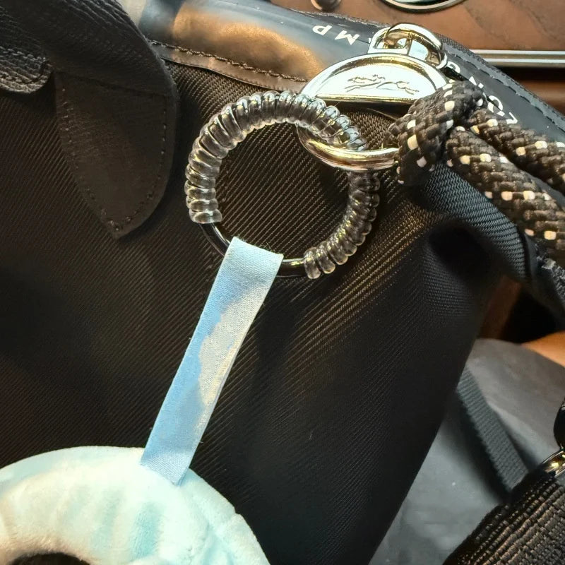 5pcs-10pcs for Labubu Anti Drop Buckle Silicone Rope Keychain Protection Ring Aurora White Transparent Winding Fixed Anti Drop