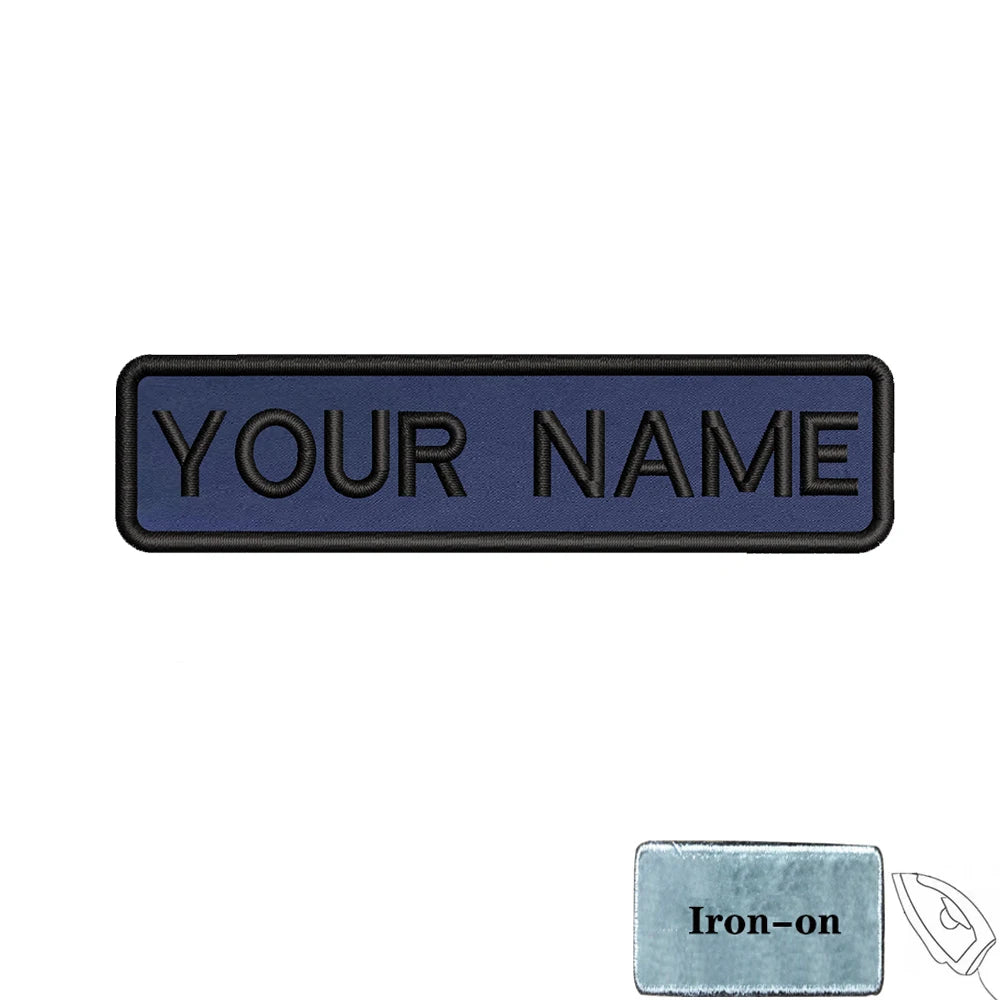 1PC 10cmX2.5cm Custom Personalized Name number Patch Stripes Badge tags chevrons Armband Iron On Or Hook Loop embroidered