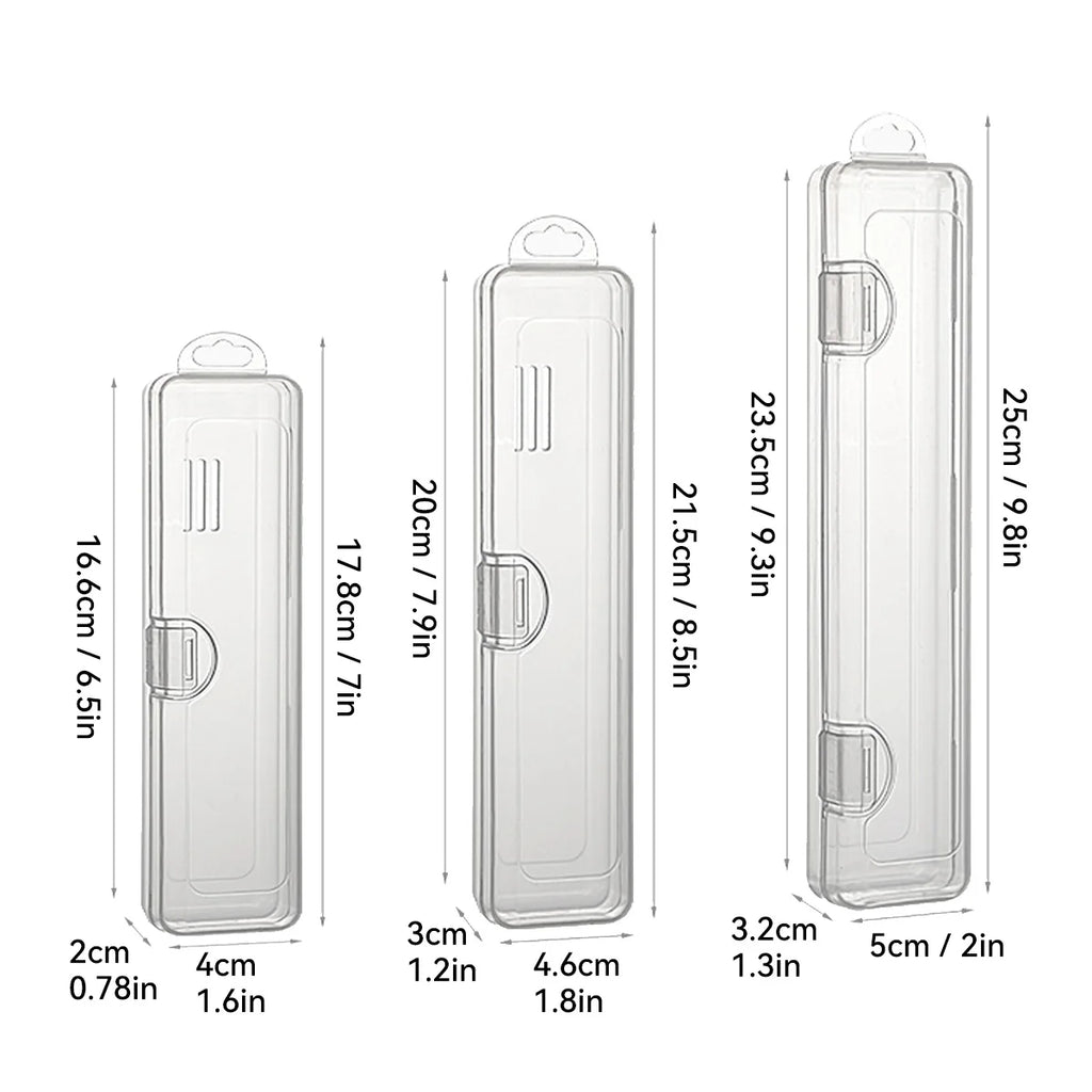 Portable Transparent Tableware Box Travel Flatware Storage Box With Flip Cover Dustproof Chopsticks Forks Spoon Cutlery Case