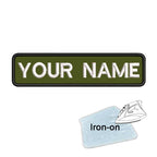 1PC 10cmX2.5cm Custom Personalized Name Embroidered Patch Number Stripes Badge Tags Armband Iron On Backing Hook & Loop Backing