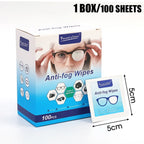 10/100Pcs Glasses Cleaning Wet Paper Disposable Anti Fog Misting Dust Remover Lens Wipes Sunglasses Phone Screen Cleaner
