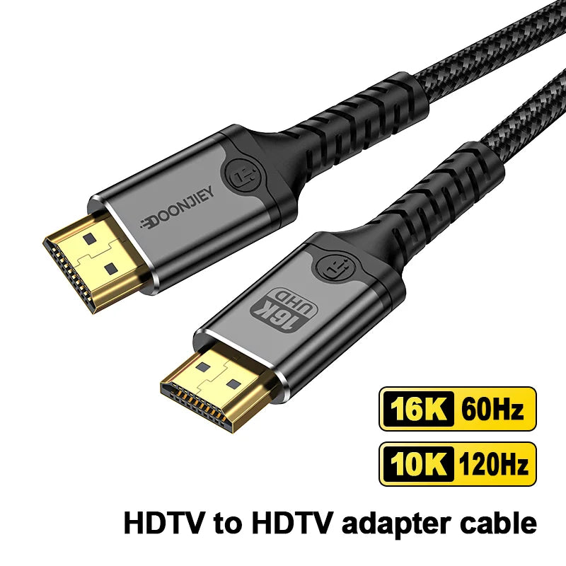 16K HDMI Cable 2.2 High Speed HDMI Braided Cord 16K@60Hz 10K@120Hz HDR 3D Film And Sound Effects For PS4 TV Laptop Monitor