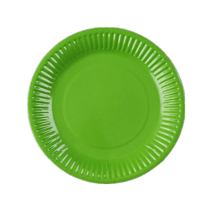 Solid Color Disposable Tableware Set Party Supplies Paper Plates Cups Wedding Birthday Party Decorations Adult Favor