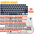 Multi-Language Keyboard Protector Compatible with for MacBook Air/Pro M5-M4 A2779,A3434,A3241 | Arabic, FR, RU, ES, IT Layouts