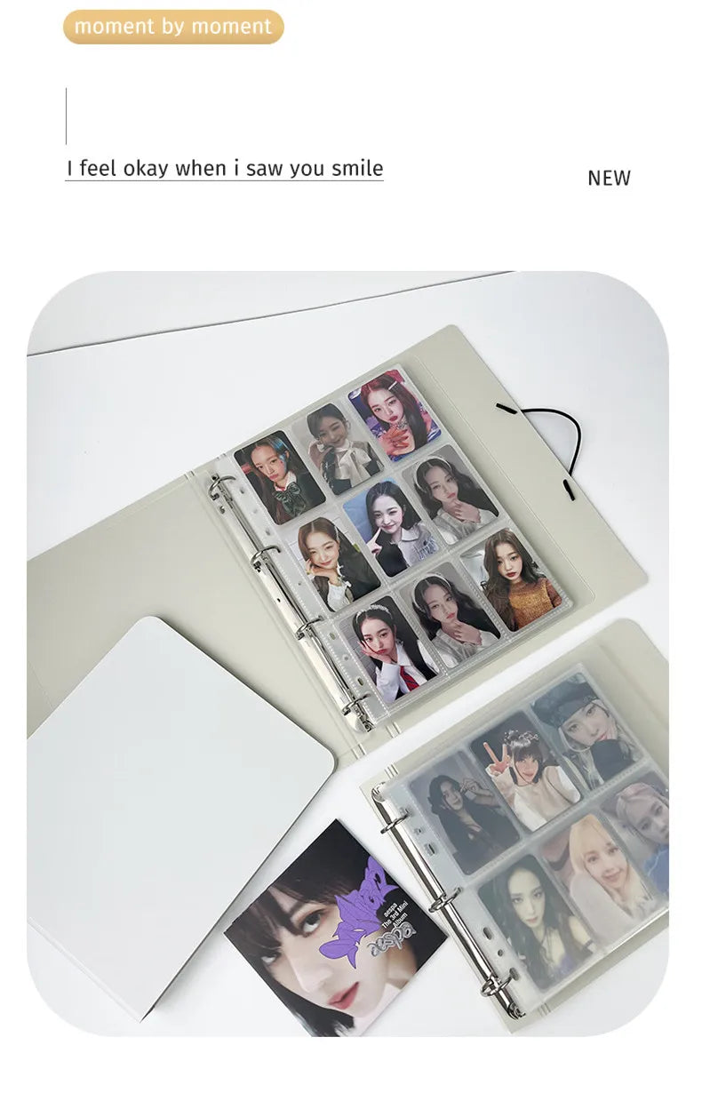 MINKYS Kawaii 5/6/9 Spaces 3 inch Kpop Photo Card Binder Large Capacity Idol Photocard Album Photocards Binder Collect Book