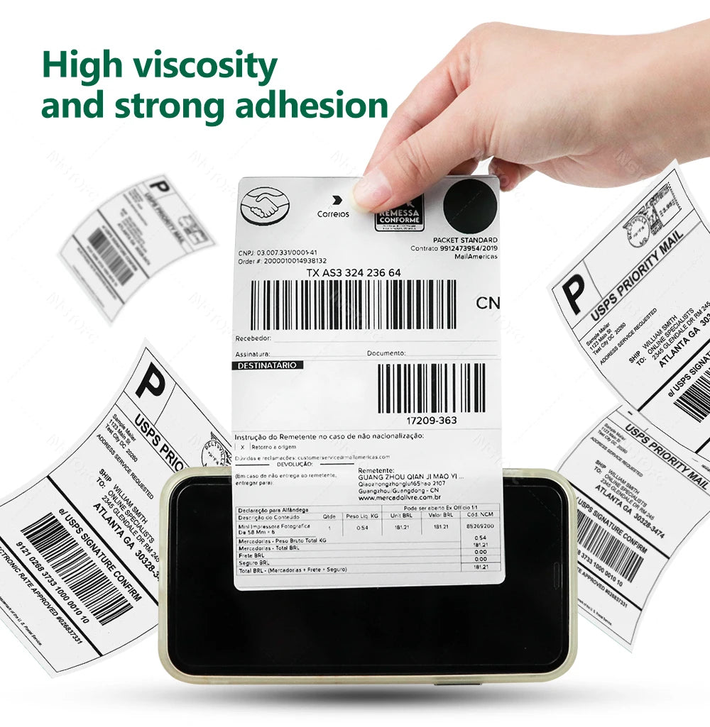 4"x6" Thermal Label Paper 100x150mm Adhesive Stickers Shipping Labels For DHL UPS Express Barcode Logo Label Water/Oil-Proof
