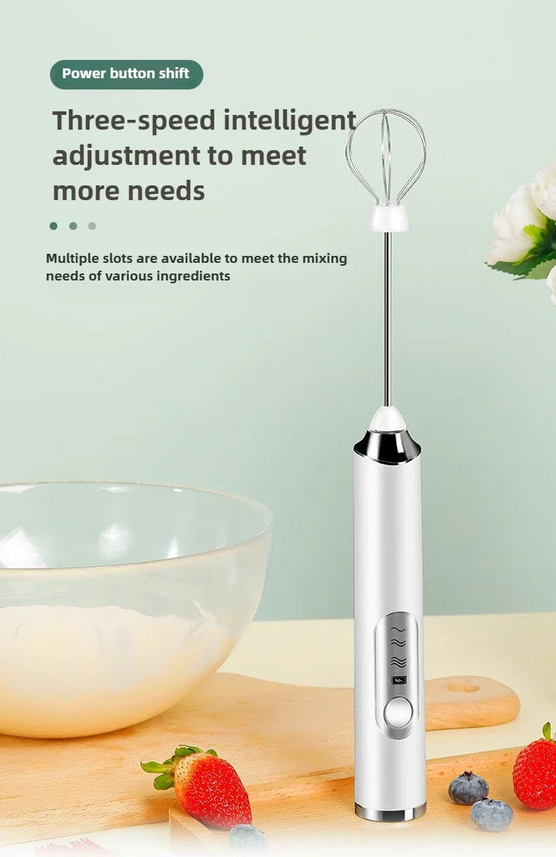 Egg Beater Handheld Electric Milk Frother Maker Drink Foamer Mixer Coffee Creamer Whisk Frothy Stirring Home Kitchen Gadgets