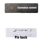 Personalized Name Tag Badges Identification Customized with Text&Logos, Stainless Steel Name for Clothing with Pin or Magnetic
