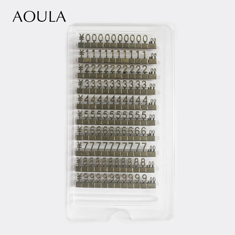 Lot of 10 Metal Mould Assembly Pricing Numbers Stickers Display Tags Digit Cube for Jewelry Shop Counter Price Number Sign Lable