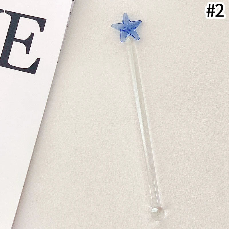 Glass Stirring Rod Moon Star Shape Stir Bar Coffee Cocktail Mixing Sticks Home Party Transparent Aesthetic Cocktail Muddler