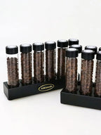 Coffee Beans Storage Container Glass Tube Bottle With Breathable Lid Wooden Display Rack Barista Accessories Coffeware Sets Gift