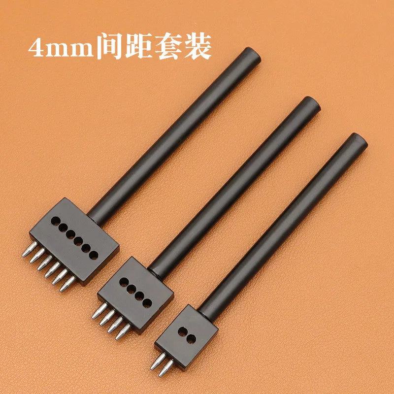 3Pcs Manual Leather Hole Punch Tool Set Round Punch Die Set for DIY Leather Crafting Handmade Leather Working Crafters Kit