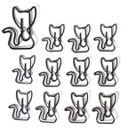 20/50pcs Cartoon Animal Paper Clip Cat Shaped Colorful Black Cat Paper Clips Metal Bookmark Cute Paper Planner Accessories