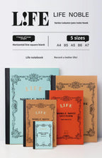 Japanese LIFE noble note section Notebook 100sheets Grid/Horizontal A4 A5 B4 B5 Pen Writing Notebook Office Stationery Supplies