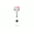 Kawaii Gift Kitty Cat Retractable Badge Reel Sparkling card holder accessories With Keychain For Women Student office supplies