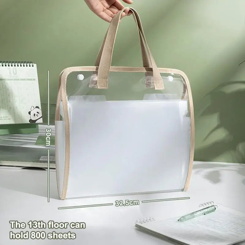A4 Portable Accordion File Organizer, 13 Pocket Expanding Document Folder for Business School Office Student Supplies