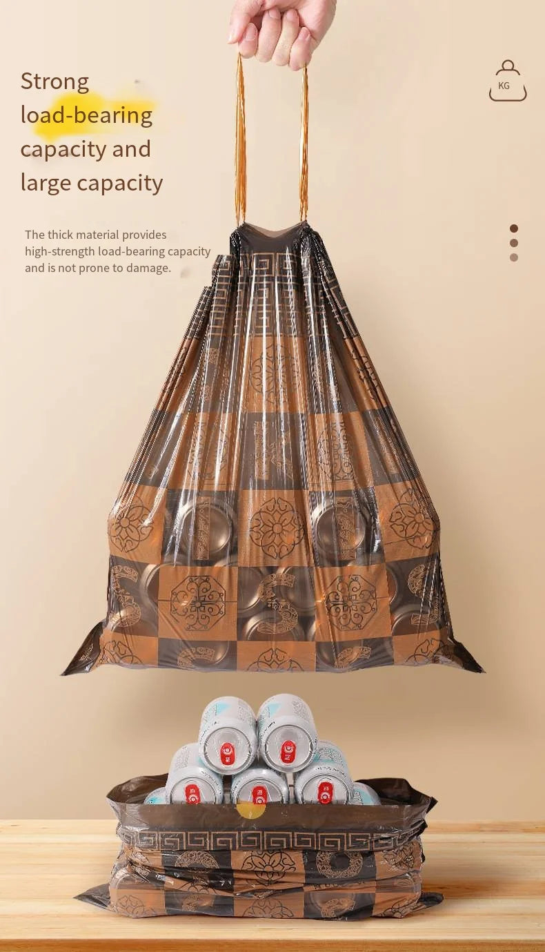 30/roll Drawstring Garbage Bags, Leak Proof Garbage Bags Can Be Used for Kitchen, Living Room, Office, Dining Room, Etc