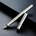 High Quality 0.38mm Extra Fine Nib Fountain Pen Stainless Steel Extremely Black Metal Business Office Writing Calligraphy Pens