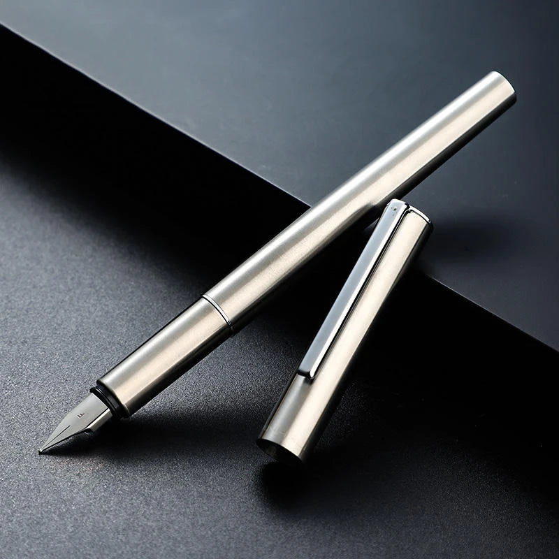 High Quality 0.38mm Extra Fine Nib Fountain Pen Stainless Steel Extremely Black Metal Business Office Writing Calligraphy Pens