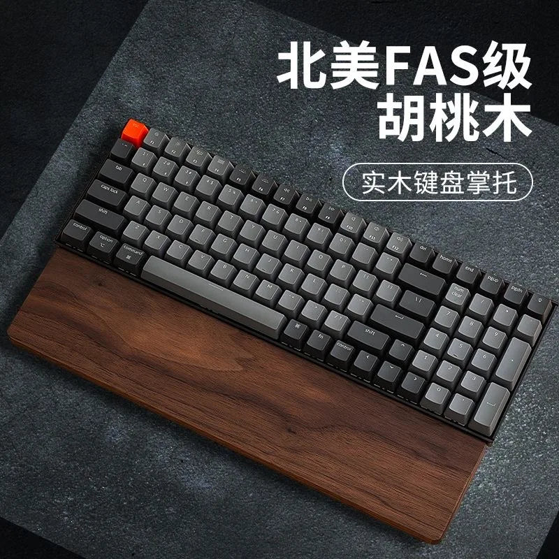 Walnut Wood Palm Rest Custom Soild Wood Mouse Rest Mechanical Keyboard Wrist Rest Accessories AntiSlip Stickers WoodenPalm Stree