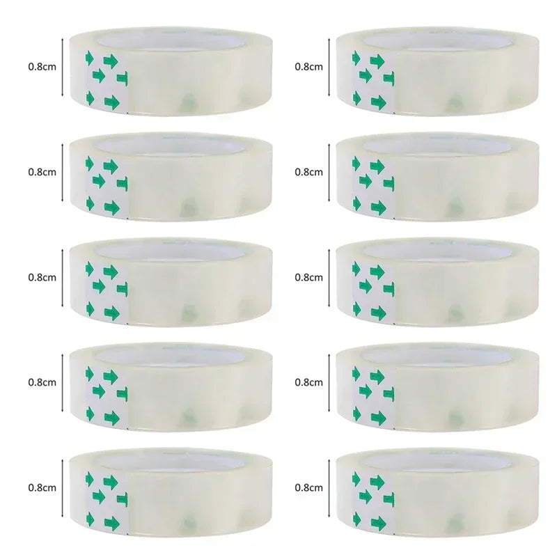 1-10Rolls Transparent Adhesive Tapes for Gift Wrapping Packing Home Office Use School Stationary Clear Refill Tape 8mm/12mm/18mm