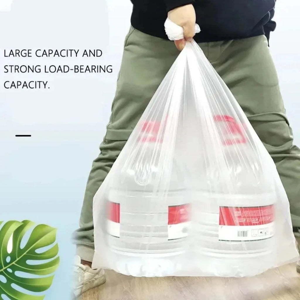 100Pcs Large Durable Waste Garbage Bag White Transparent Thickened Garbage Bags Outdoor Restaurant Kitchen Disposable Trash Bags