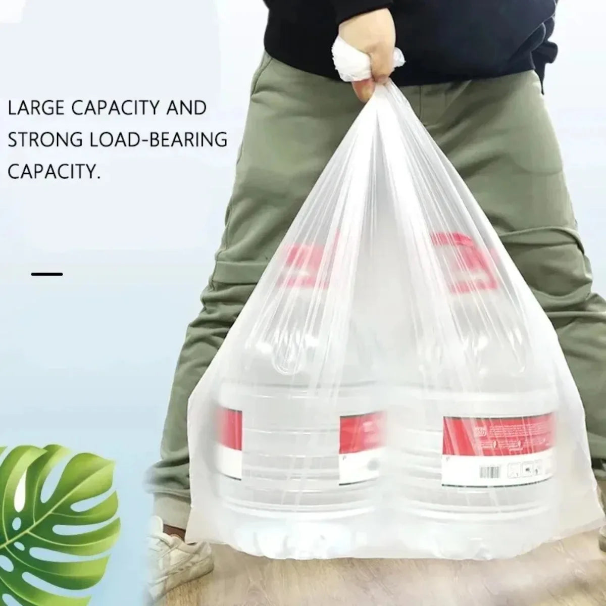 100Pcs Large Durable Waste Garbage Bag White Transparent Thickened Garbage Bags Outdoor Restaurant Kitchen Disposable Trash Bags