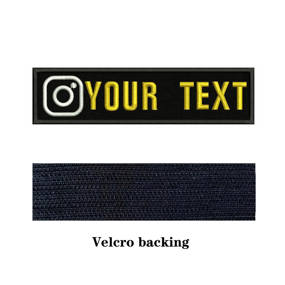 Instagram Logo 10X2.5cm Embroidery Custom Name Text Patch Stripes Badge Iron On Or  Patches