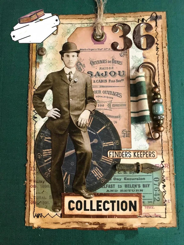 37Pcs Vintage Europen American Photo Craft Paper Dolls Junk Journal Ephemera DIY Cardstock Scrapbooking Material Thick Card