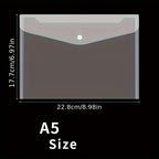 A5 Folder Bag Transparent Plastic Water Resistant File Holder File Paper Office Supplies Documents Protectors