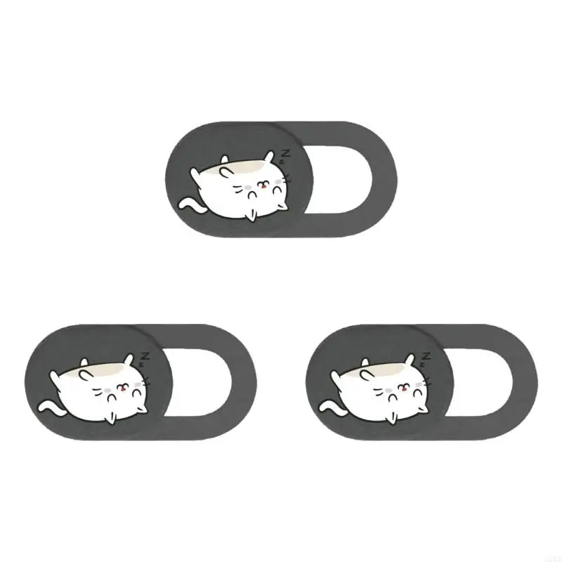 3pcs Camera Cover Webcam Cover Slide Web Camera Privacy Protector Sticker Cartoon Kitten Camera Cover for Laptop
