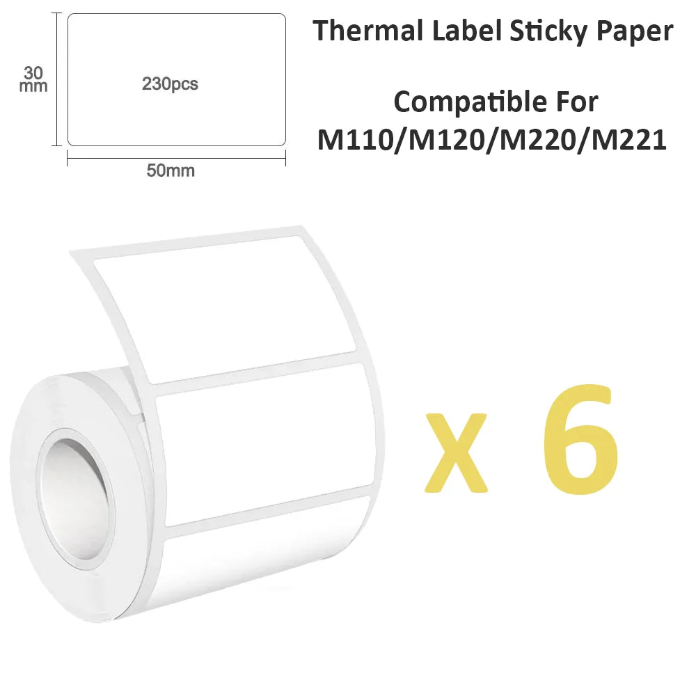 50x30mm Waterproof Fade Resistant Thermal Labels for M110 Printer, Self-Adhesive Stickers for Address, Shipping & Retail Shelf