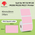 Phomemo Label For M110/M220/M221 Mini Printer Portable Thermal Label Stickers Self-Adhesive Waterproof Label Maker Sticker New
