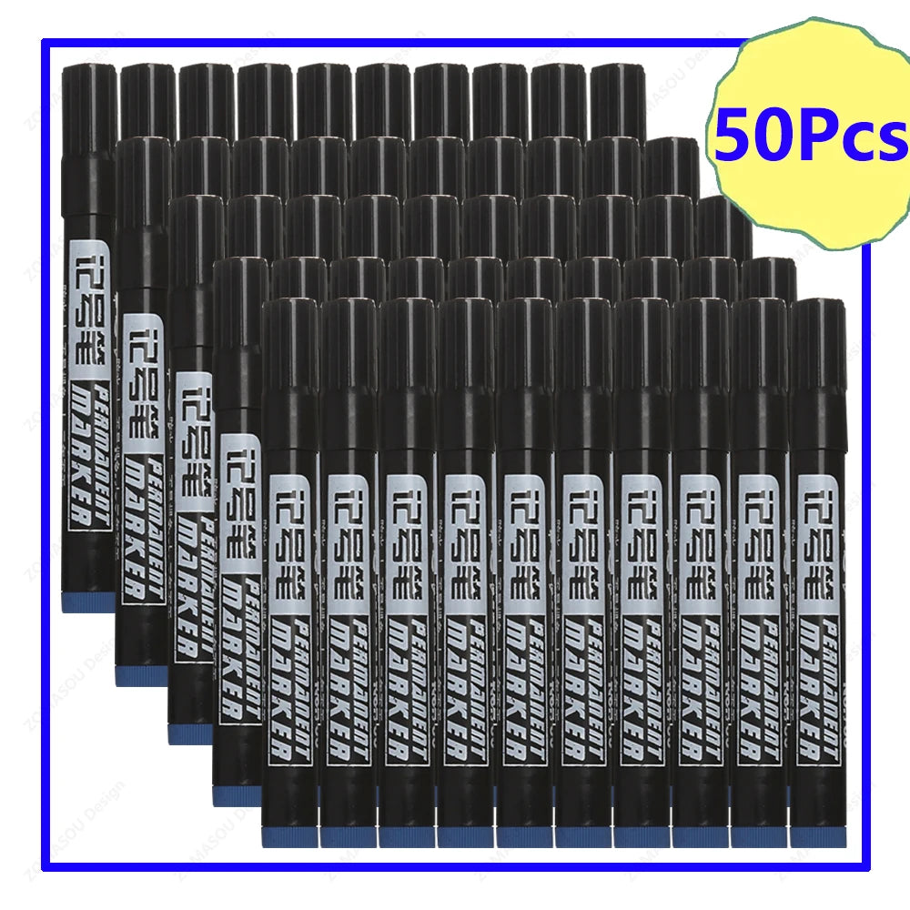 1-100Pcs Waterproof Oil-based Marker Pen Quick Dry Black Blue Red Ink Permanent for Metal Glass Stationery Art School Supply