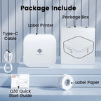 Phomemo Q30 Bluetooth Label Maker, Thermal Sticker Maker with 1 Roll Free Label, Available for Small Business/Home Organization
