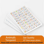 Custom Kawaii Name Tag Sticker Waterproof Stickers Decals Personalized Label for Children School Stationery Bottle